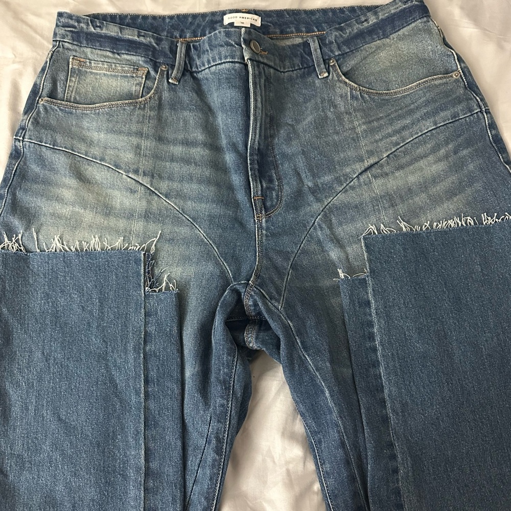 Good American Raw Hem Straight Legs